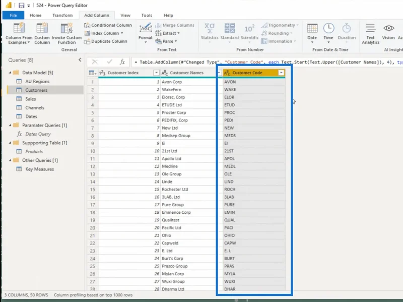 คอลัมน์จากตัวอย่าง LuckyTemplates – Power Query บทช่วยสอน