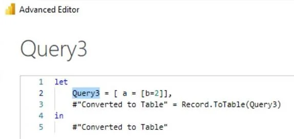 Nilai Rekod – Nilai Berstruktur Dalam Power Query