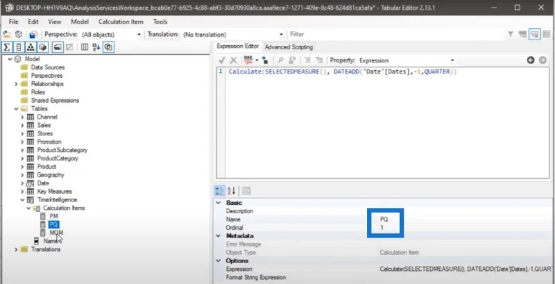 Use el editor tabular para crear grupos de cálculo en LuckyTemplates