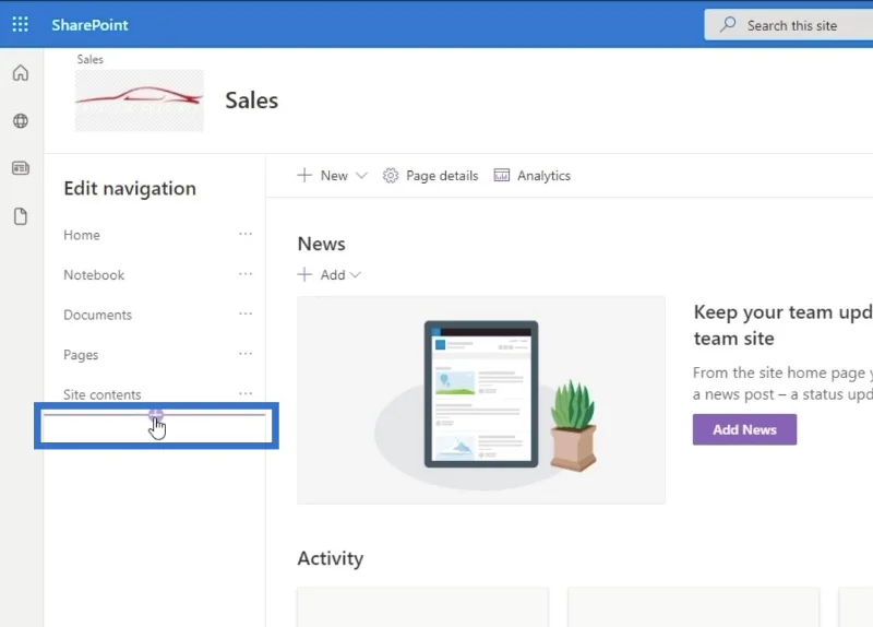 Elemen Navigasi Tapak SharePoint: Gambaran Keseluruhan