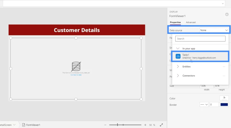 Skrin Butiran MS Power Apps Dan Skrin Borang
