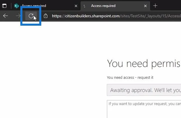 Penyesuaian Permintaan Akses Laman SharePoint