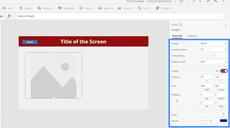 Imej PowerApps Digabungkan Dengan Pen, Kamera Dan Muat Naik Input Foto