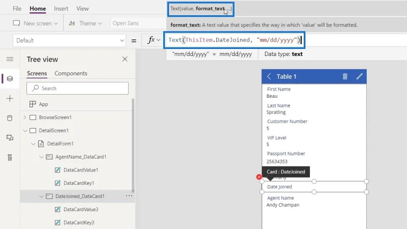 Kad Data PowerApps Dan Tugasan Harta