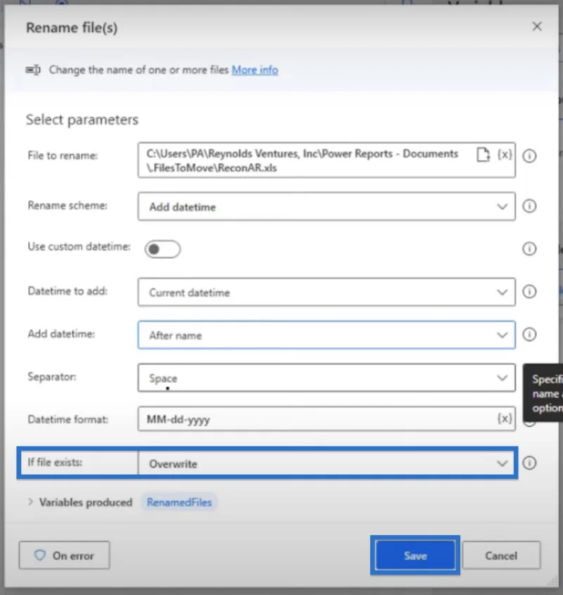Tambahkan Tarikh Pada Nama Fail Dalam Desktop Power Automate