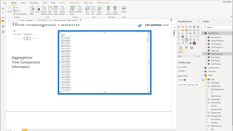 Patrones comunes de inteligencia de tiempo utilizados en LuckyTemplates