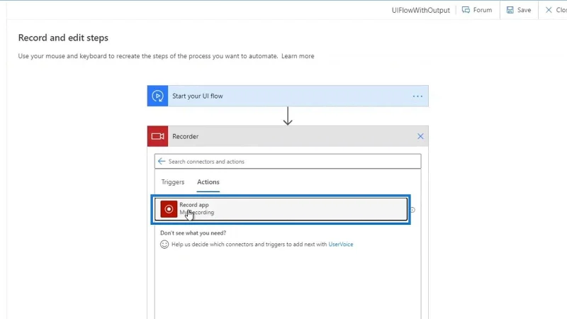 Output Aliran UI Dalam Automate Kuasa