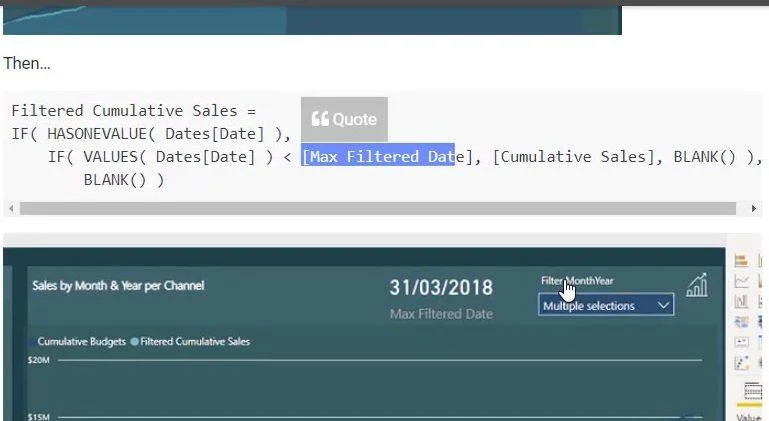 Tunjukkan Jumlah Terkumpul Tidak Terjejas Oleh Pemilihan Pemotong Tarikh Dalam LuckyTemplates