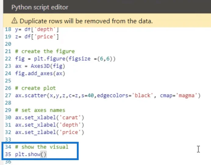 Cipta Plot Scatter 3D Menggunakan Python Dalam LuckyTemplates
