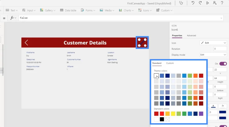Skrin Butiran MS Power Apps Dan Skrin Borang