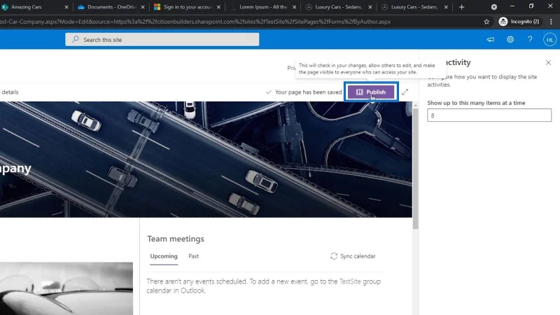 Übersicht und Erstellung der SharePoint-Homepage
