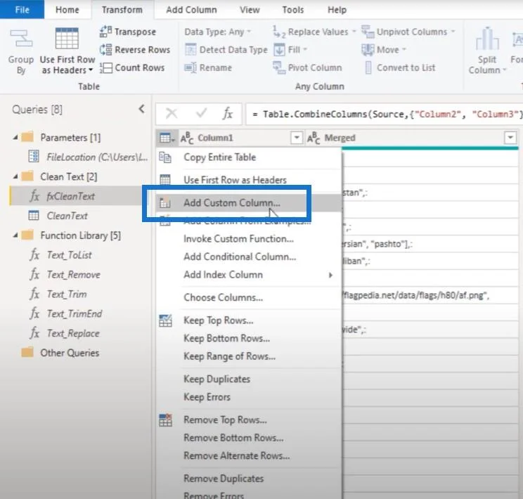 Mencipta Fungsi Pembersihan Teks Tersuai Dalam Power Query
