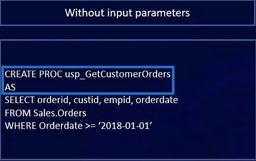 Prosedur Tersimpan Dalam SQL |  Gambaran keseluruhan
