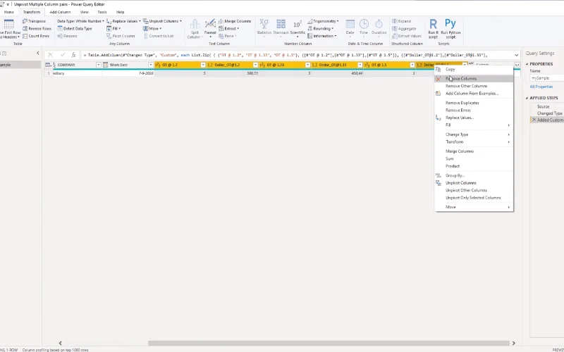 Lajur Unpivot LuckyTemplates – Tutorial Power Query