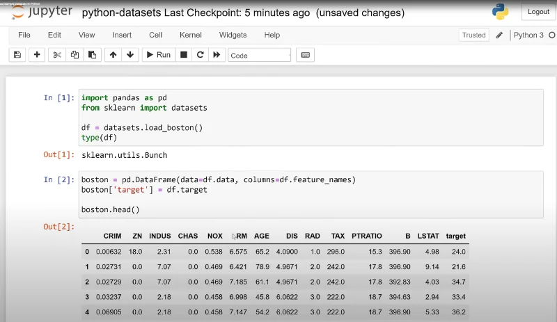 Cara Memuatkan Contoh Set Data Dalam Python
