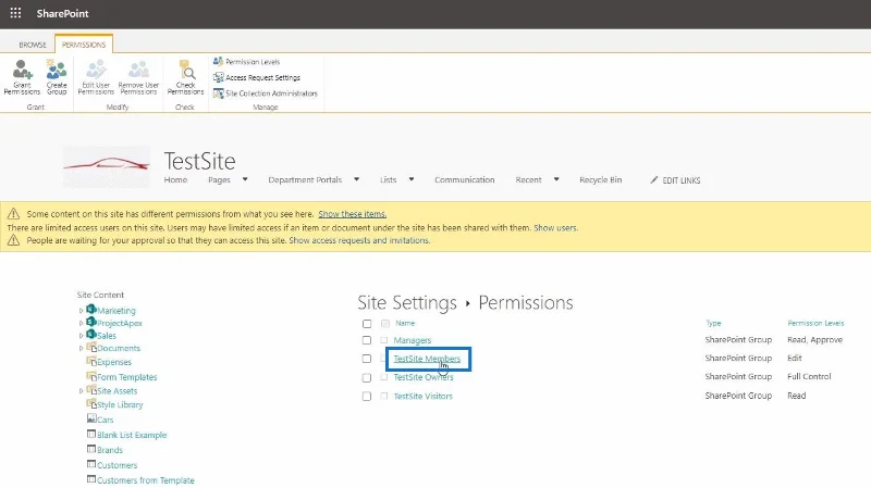 Penyesuaian Permintaan Akses Laman SharePoint