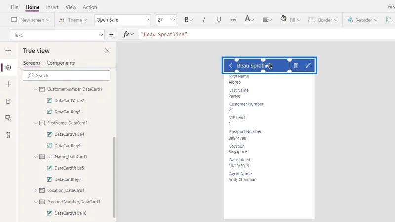 Kad Data PowerApps Dan Tugasan Harta