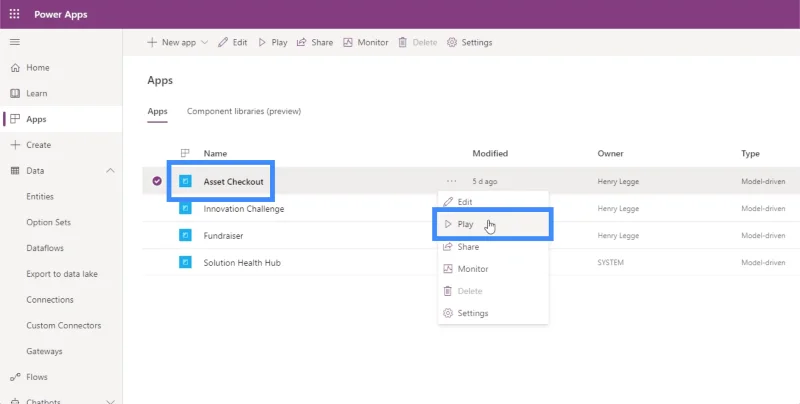Apl Didorong Model Power Apps: Persediaan Persekitaran Dan Navigasi