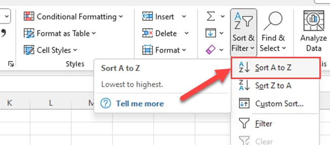 Cara Isih Mengikut Abjad Dalam Excel Dengan Berbilang Lajur