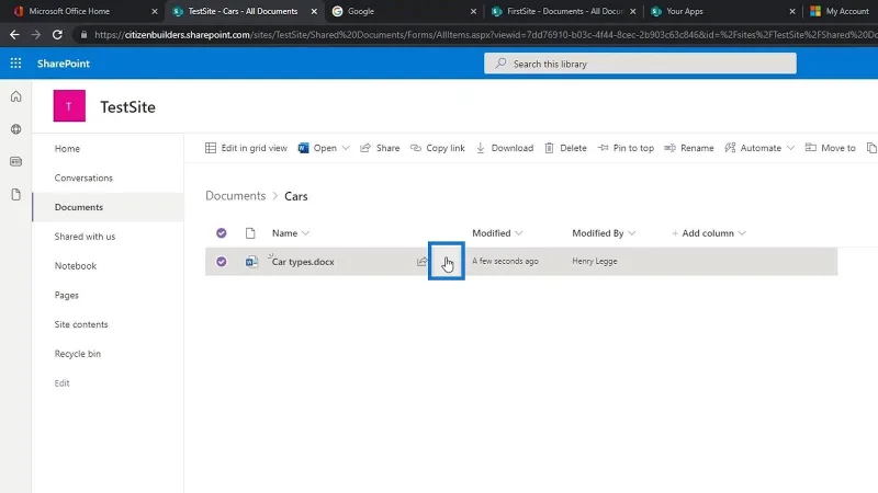 Versionierung in der SharePoint-Dokumentbibliothek
