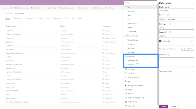 Entiti PowerApps: Cara Menambah Pelbagai Jenis Medan