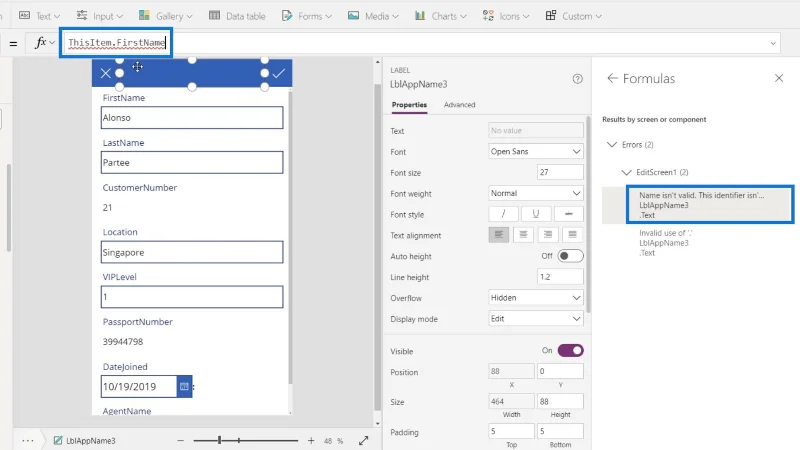 Tutorial Microsoft Power Apps |  Menyemak Ralat