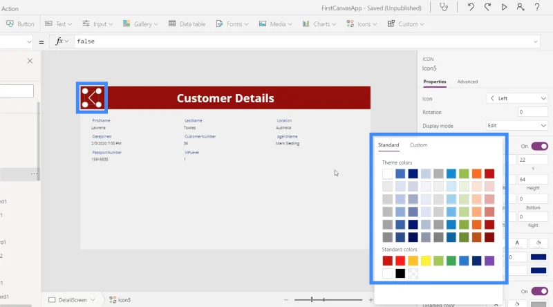 Skrin Butiran MS Power Apps Dan Skrin Borang