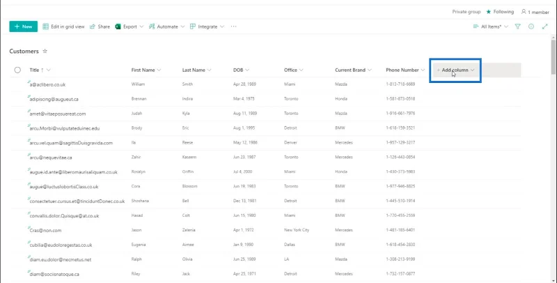 Hinzufügen eines SharePoint-Auswahlfelds zu einer Liste