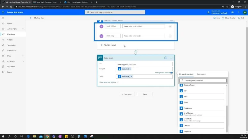 Power Automate Gambaran Keseluruhan Kandungan Dinamik