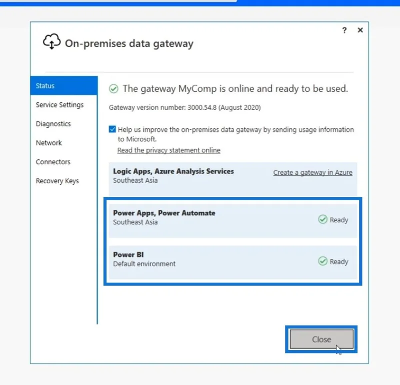 Gerbang Data Di Premis Dalam Power Automate