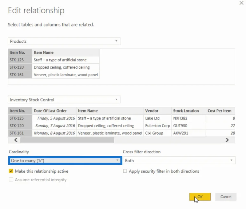 Model Data LuckyTemplates Untuk Pengurusan Inventori
