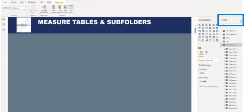 Création de tables de mesures et de sous-dossiers dans LuckyTemplates