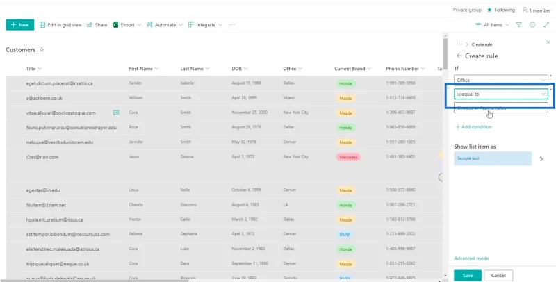 Panduan Pemformatan Senarai SharePoint