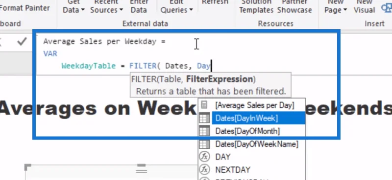 Tabela de Data sem Fins de Semana
