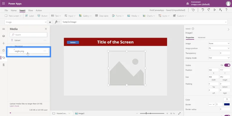 Imej PowerApps Digabungkan Dengan Pen, Kamera Dan Muat Naik Input Foto