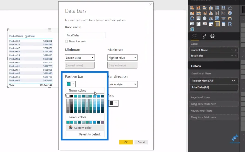 Bar Data LuckyTemplates Dalam Visualisasi Jadual
