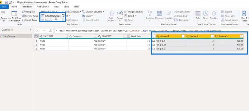 Lajur Unpivot LuckyTemplates – Tutorial Power Query