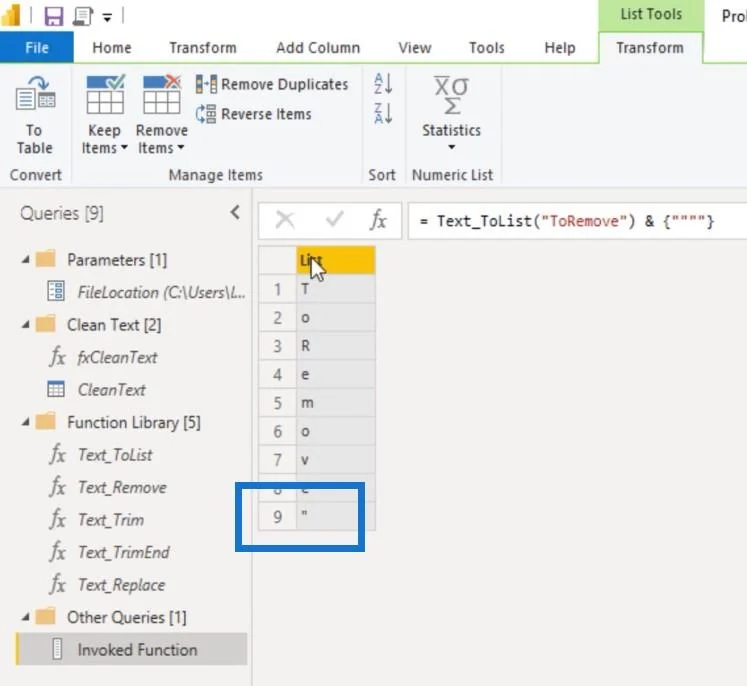 Mencipta Fungsi Pembersihan Teks Tersuai Dalam Power Query