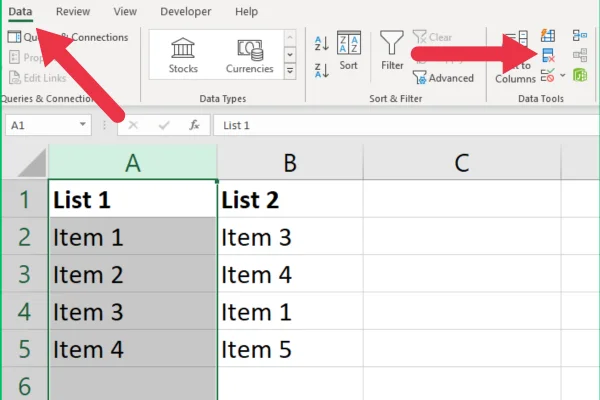 Cara Membandingkan Dua Lajur Dalam Excel Menggunakan VLOOKUP