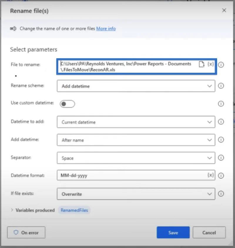 Tambahkan Tarikh Pada Nama Fail Dalam Desktop Power Automate