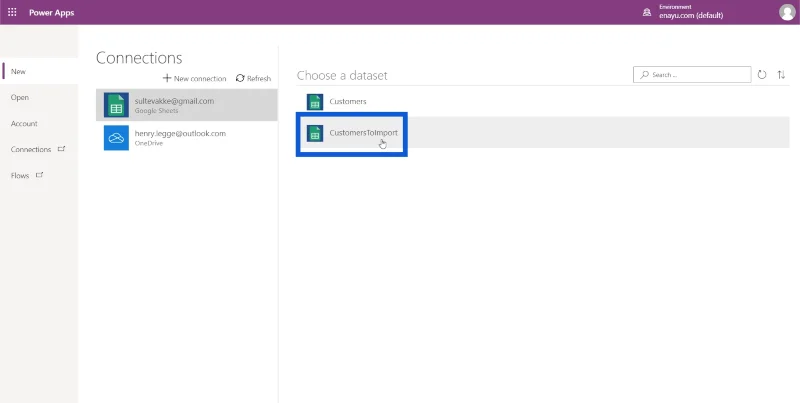 Persediaan Persekitaran Power Apps: Sambung Ke OneDrive & Google Drive