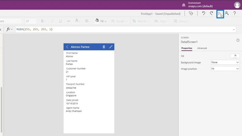 Kad Data PowerApps Dan Tugasan Harta