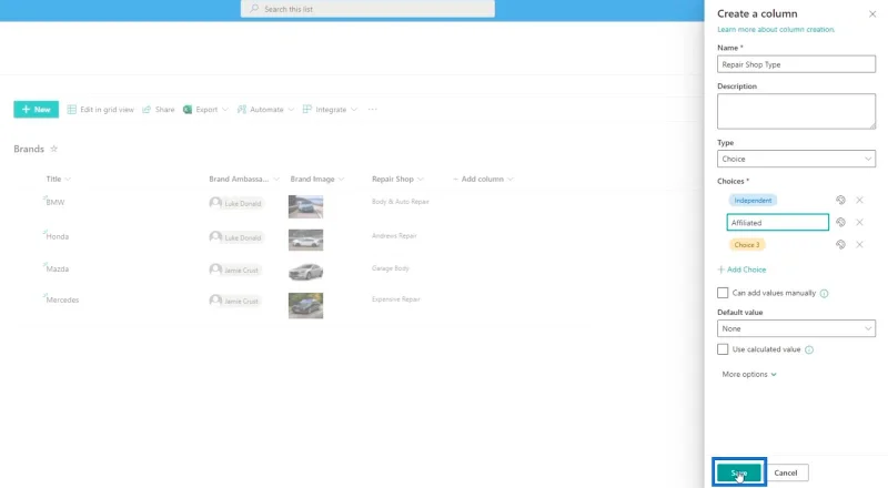 Pengesahan Lajur SharePoint Dalam Dua Cara