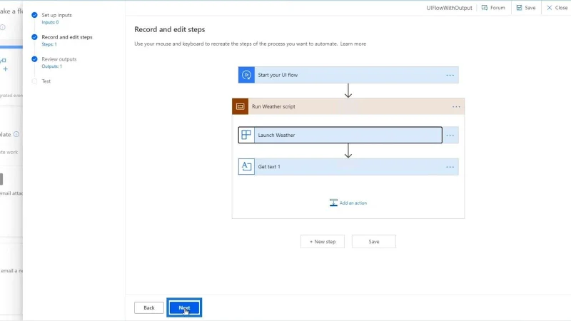 Output Aliran UI Dalam Automate Kuasa