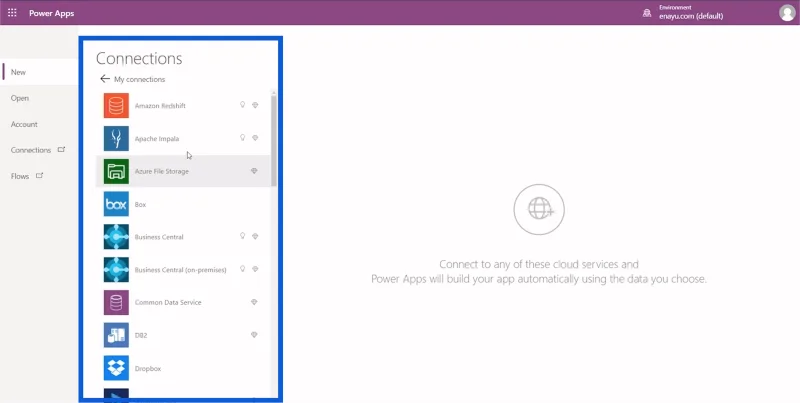 Persediaan Persekitaran Power Apps: Sambung Ke OneDrive & Google Drive