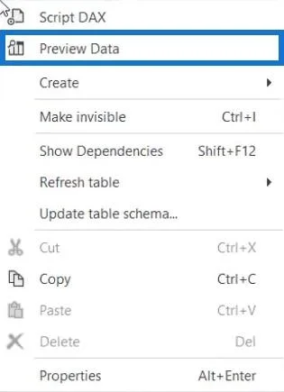 Tutorial Editor Jadual: Menggunakan Pilihan Data Pratonton
