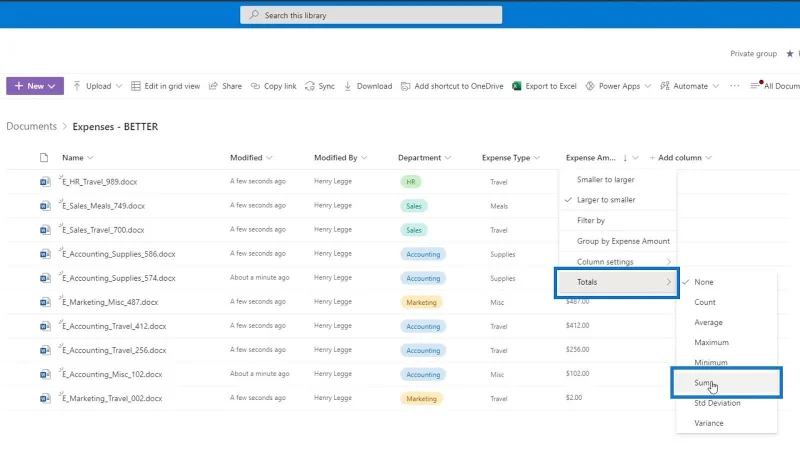 Hinzufügen von Metadaten in SharePoint mithilfe von Spalten