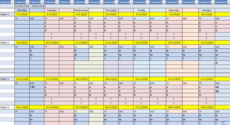 Reka Letak Kalendar Kepada Format Jadual Menggunakan Power Query