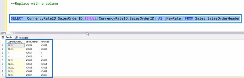 Fungsi SQL ISNULL Dalam Pernyataan Kes