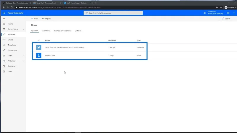 Tutorial Microsoft Flow – Segera Lwn.  Aliran Automatik